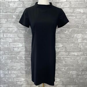 MARC O’POLO Black Mini Sheath Dress with Mandarin Collar